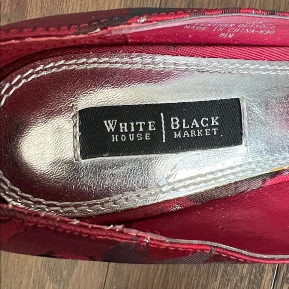 White House Black Market Alexa Red Floral Rosette Pumps - Picture 8 of 13